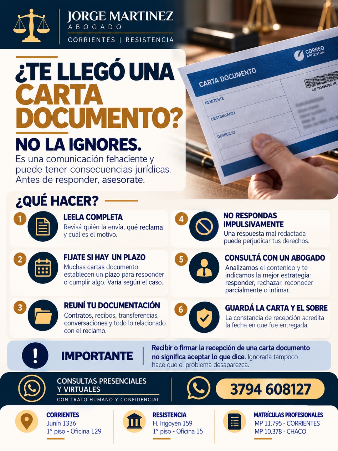 Guía del estudio: Cartas documento