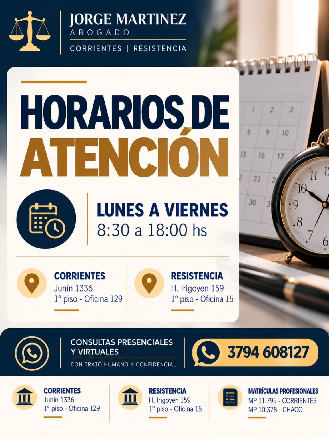Guía del estudio: Horarios de atención